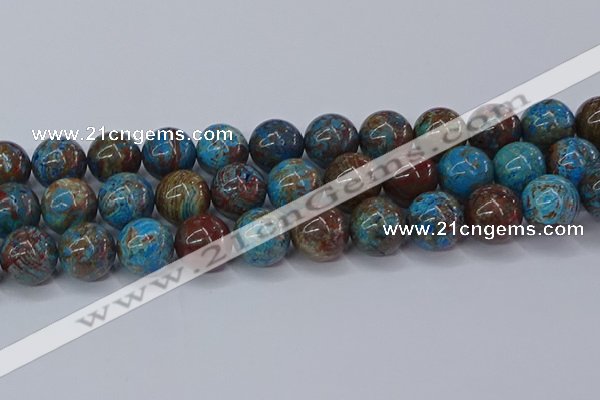 CAG9477 15.5 inches 16mm round blue crazy lace agate beads