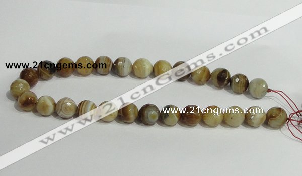 CAG948 16 inches 14mm faceted round madagascar agate gemstone beads