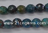 CAG9481 15.5 inches 6mm faceted round blue crazy lace agate beads