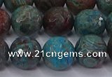 CAG9484 15.5 inches 12mm faceted round blue crazy lace agate beads