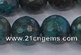 CAG9486 15.5 inches 16mm faceted round blue crazy lace agate beads