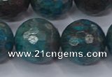 CAG9487 15.5 inches 18mm faceted round blue crazy lace agate beads