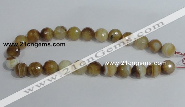 CAG949 16 inches 16mm faceted round madagascar agate gemstone beads