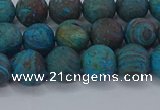 CAG9494 15.5 inches 8mm round matte blue crazy lace agate beads