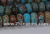 CAG9500 15.5 inches 5*8mm rondelle blue crazy lace agate beads