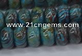 CAG9501 15.5 inches 6*10mm rondelle blue crazy lace agate beads