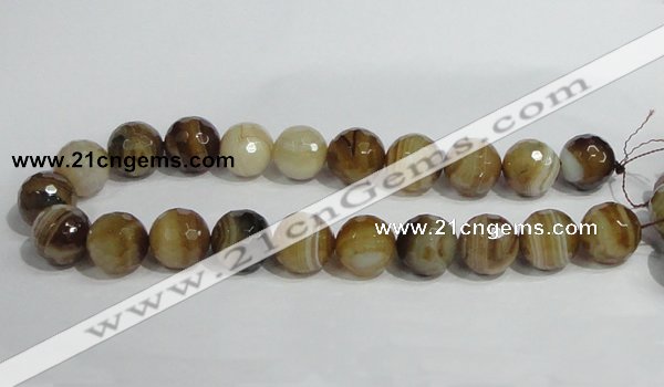 CAG951 16 inches 20mm faceted round madagascar agate gemstone beads