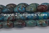 CAG9510 15.5 inches 5*8mm rice blue crazy lace agate beads