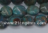 CAG9514 15.5 inches 12mm flat round blue crazy lace agate beads