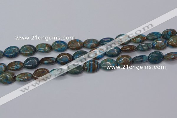 CAG9521 15.5 inches 12*16mm oval blue crazy lace agate beads