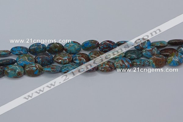 CAG9522 15.5 inches 13*18mm oval blue crazy lace agate beads