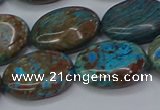 CAG9523 15.5 inches 15*20mm oval blue crazy lace agate beads