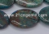 CAG9524 15.5 inches 18*25mm oval blue crazy lace agate beads