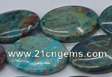 CAG9525 15.5 inches 22*30mm oval blue crazy lace agate beads