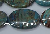 CAG9526 15.5 inches 25*35mm oval blue crazy lace agate beads