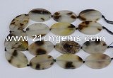 CAG9533 15.5 inches 30*50mm oval grey agate gemstone beads