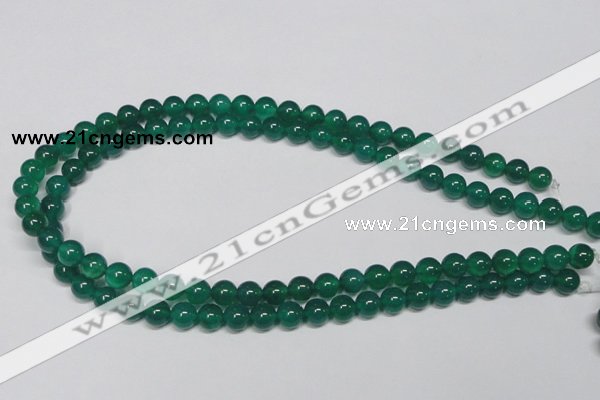 CAG954 15.5 inches 8mm round green agate gemstone beads wholesale