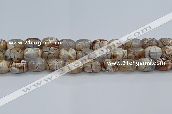 CAG9540 15.5 inches 13*18mm drum dragon veins agate beads