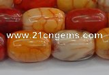 CAG9543 15.5 inches 13*18mm drum dragon veins agate beads