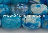 CAG9545 15.5 inches 13*18mm drum dragon veins agate beads