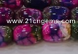 CAG9548 15.5 inches 13*18mm drum dragon veins agate beads