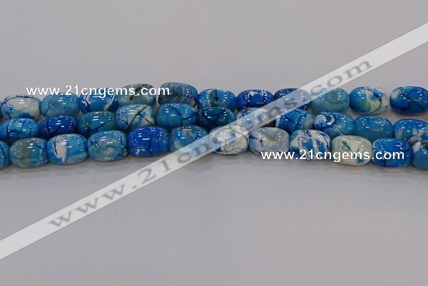 CAG9549 15.5 inches 13*18mm drum dragon veins agate beads