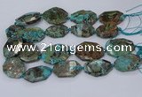 CAG9553 15.5 inches 25*35mm - 30*45mm freeform ocean agate beads