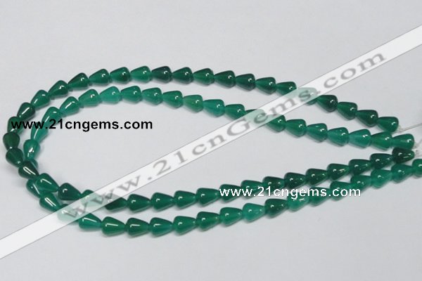 CAG956 15.5 inches 8*10mm teardrpop green agate gemstone beads