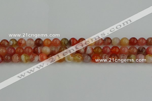 CAG9562 15.5 inches 8mm round red botswana agate gemstone beads