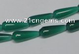 CAG957 15.5 inches 6*16mm teardrpop green agate gemstone beads