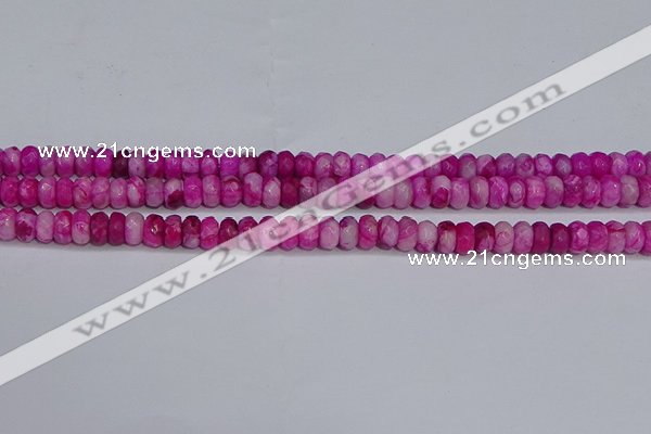 CAG9573 15.5 inches 4*6mm faceted rondelle crazy lace agate beads