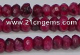 CAG9575 15.5 inches 4*6mm faceted rondelle crazy lace agate beads