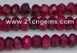 CAG9575 15.5 inches 4*6mm faceted rondelle crazy lace agate beads