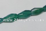 CAG958 15.5 inches 8*14mm faceted rice green agate gemstone beads