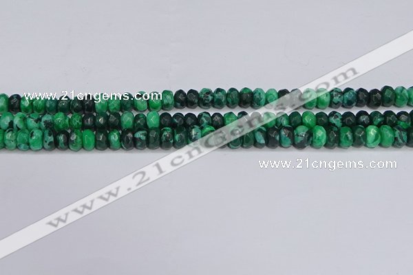 CAG9595 15.5 inches 5*8mm faceted rondelle crazy lace agate beads