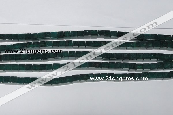 CAG961 15.5 inches 8*8mm cube green agate gemstone beads wholesale