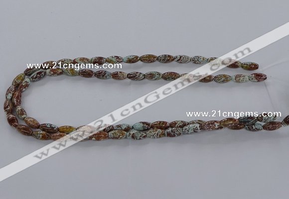 CAG9610 15.5 inches 6*12mm rice ocean agate gemstone beads