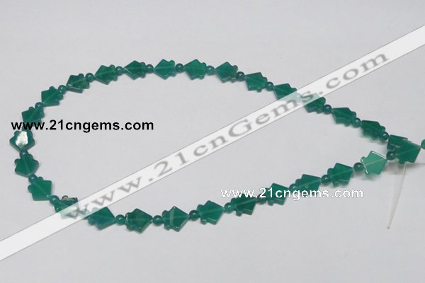 CAG963 15.5 inches 10*10mm fish green agate gemstone beads wholesale