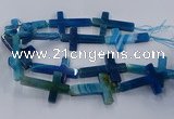 CAG9630 15.5 inches 32*48mm - 35*50mm cross dragon veins agate beads