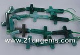 CAG9631 15.5 inches 32*48mm - 35*50mm cross dragon veins agate beads