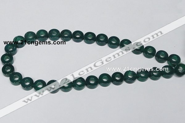 CAG964 15.5 inches 13mm donut green agate gemstone beads wholesale