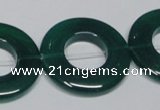 CAG965 15.5 inches 30mm donut green agate gemstone beads wholesale