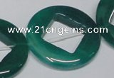 CAG966 15.5 inches 32mm donut green agate gemstone beads wholesale