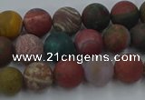 CAG9666 15.5 inches 6mm round matte ocean agate beads wholesale