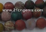 CAG9667 15.5 inches 8mm round matte ocean agate beads wholesale