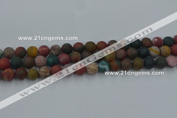 CAG9668 15.5 inches 10mm round matte ocean agate beads wholesale