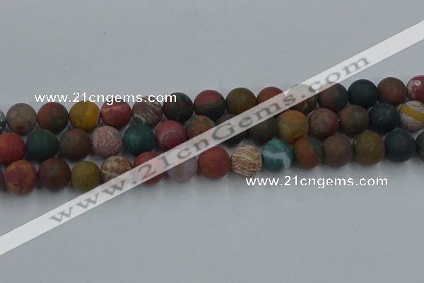 CAG9669 15.5 inches 12mm round matte ocean agate beads wholesale