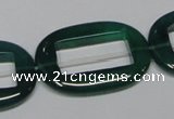 CAG967 15.5 inches 22*32mm oval green agate gemstone beads wholesale