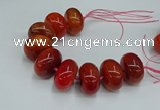 CAG9683 7.5 inches 20*35mm rondelle agate gemstone beads