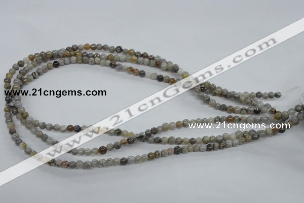 CAG970 15.5 inches 4mm round bamboo leaf agate gemstone beads